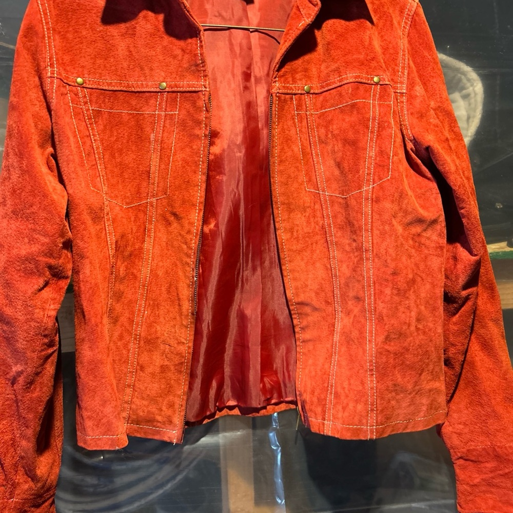 Coldwater Creek Rust Leather Jacket